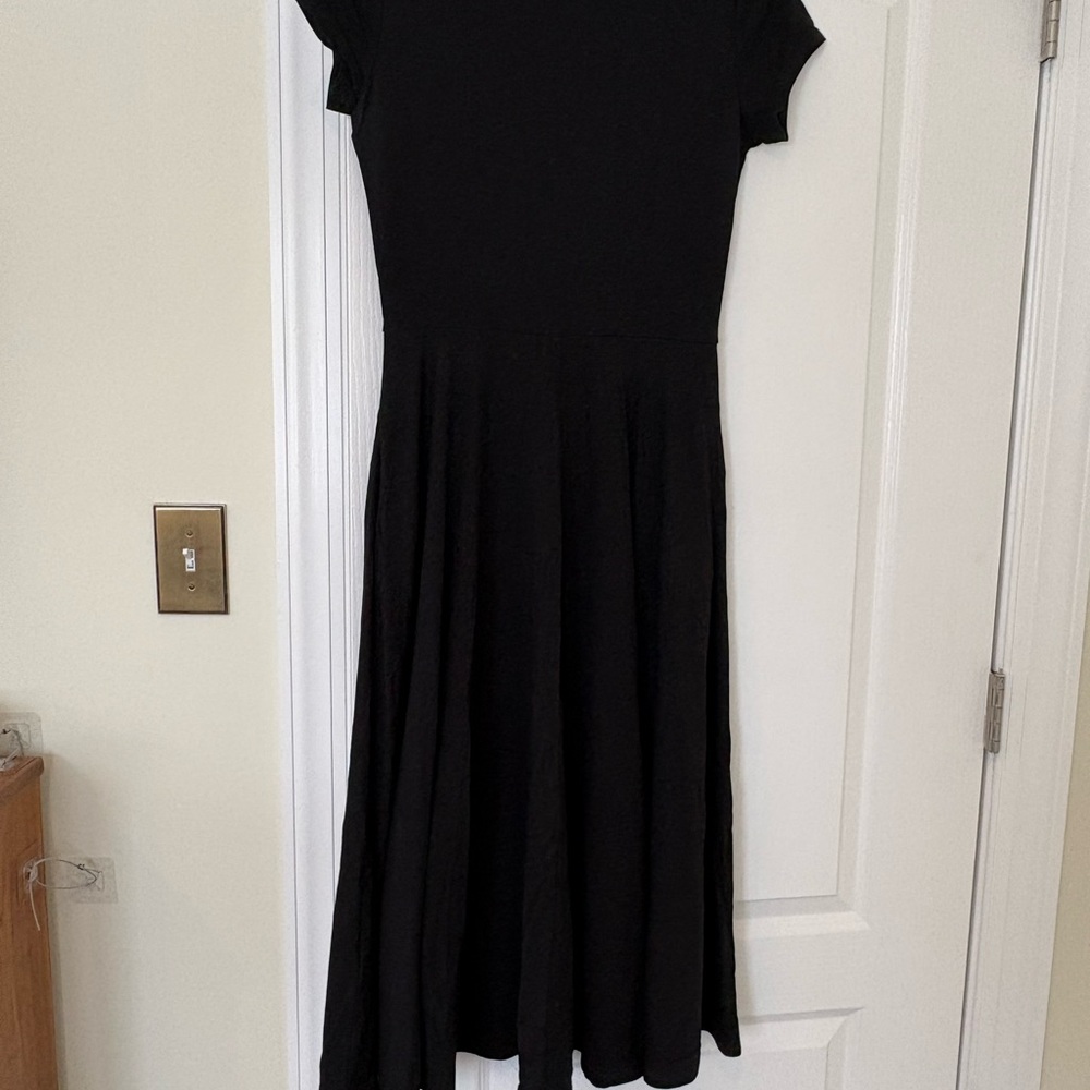 Reformation Classic Black Midi Dress A line